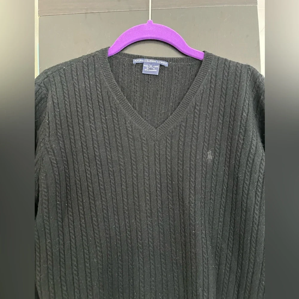 V-neck Cable Knit Sweater - Picture 2 of 9